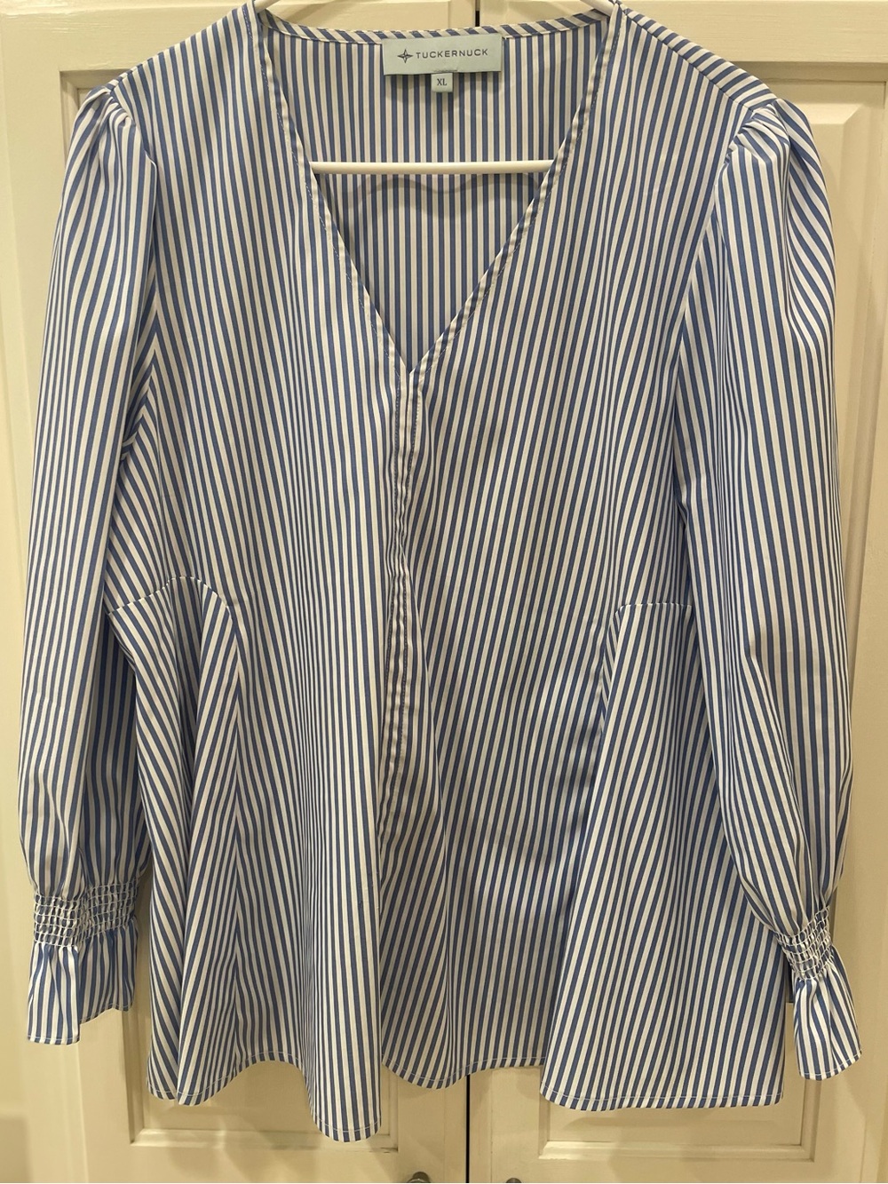 Tuckernuck Easton Blue & White Striped Blouse